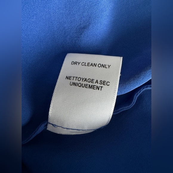 Joie 100% Silk Blue Button Down Tie Front Blouse Women's Large - Picture 8 of 9
